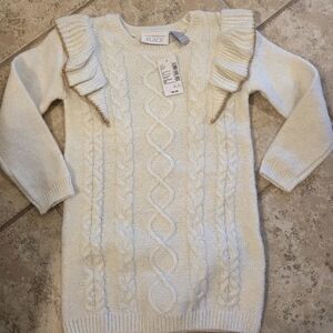 The Children's Place White Cable Knit Sweater Dress
